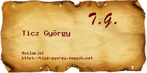 Ticz György névjegykártya
